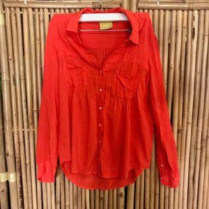 Anthropologie maeve red button down blouse